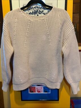 Wrap London Chunky Cotton Knit Sweater with Sleeve zip